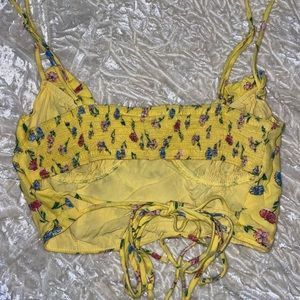 Yellow cropped Skylar+Madison top - size large (fits more like a medium)